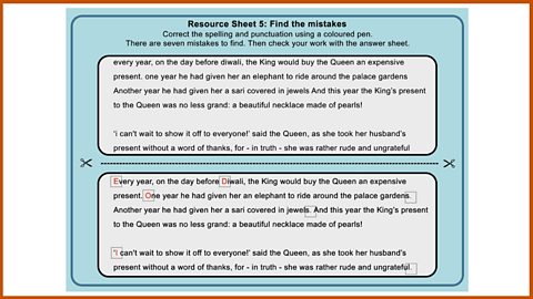 Resource Sheet 5: Find the mistakes