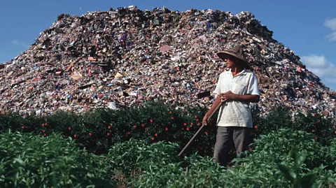 Getty Images Landfills, like this one outside Taipei, were full to bursting in the 1990s, leading to public concern about environmental contaminants (Credit: Getty Images)