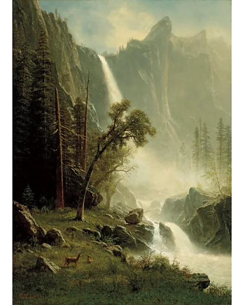 The North Carolina Museum of Art Yosemite by Albert Bierstadt, is a celebration of nature’s power in the 1870s, and was part of a 2018 exhibition Nature’s Nation (Credit: The North Carolina Museum of Art)