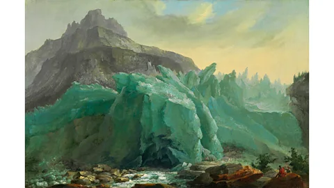 Alamy Paintings such as this one from 1774 allowed researchers to understand how the Lower Grindelwald Glacier behaved before photography was invented (Credit: Alamy)