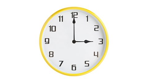 A clock displaying 3 o'clock