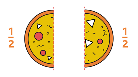 A pizza in two halves