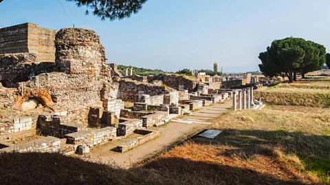 Design Pics Inc/Alamy Messages were sent across the Persian Empire on the Royal Road, such as this section in Sardis, Turkey (Credit: Design Pics Inc/Alamy)