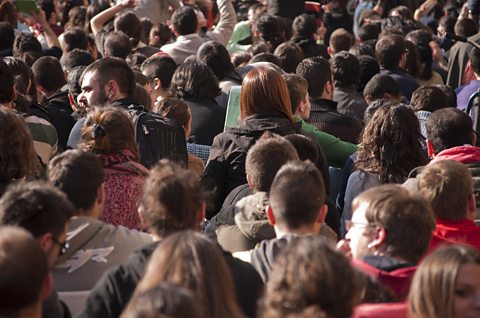 Crowds demonstrating in Spain