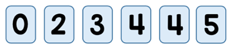 Cards: 0, 2, 3, 4, 4, 5.