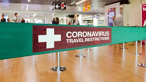 Rarrarorro/Getty Images Airports in the future may have a respiratory inspection queue to detect coronavirus particles in people’s breath (Credit: Rarrarorro/Getty Images)