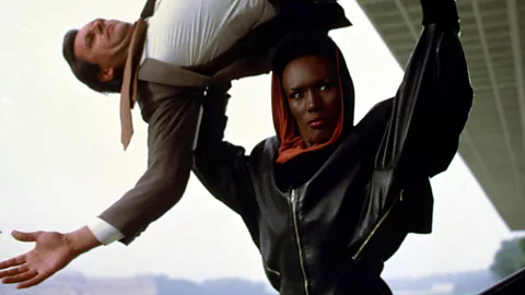 Alamy In the mid-Eighties, Jones made a shift from music to movie stardom with films like A View to a Kill (Credit: Alamy)