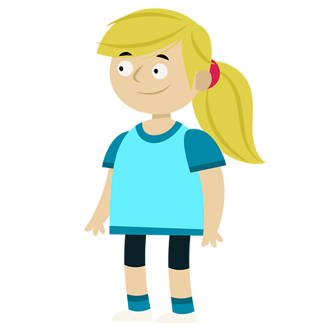 Little girl with blonde hair in a ponytail