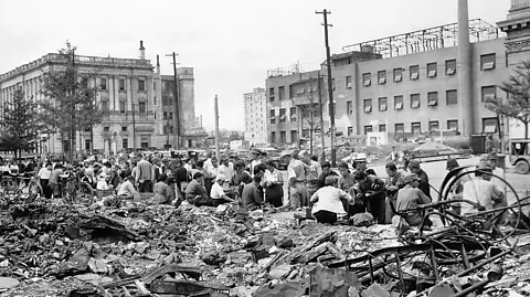 Galerie Bilderwelt/Getty Images By 1945, Tokyo had been annihilated by US air raids (Credit: Galerie Bilderwelt/Getty Images)