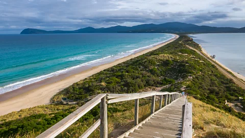 Oliver Koch/Getty Images Located off the coast of Tasmania, Bruny Island is in fact two islands connected by an isthmus (Credit: Oliver Koch/Getty Images)