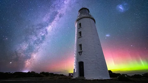 Luke Tscharke Cape Bruny Lighthouse is a beloved spot for aurora photographers (Credit: Luke Tscharke)