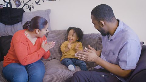 Dantae and his family singing a song together