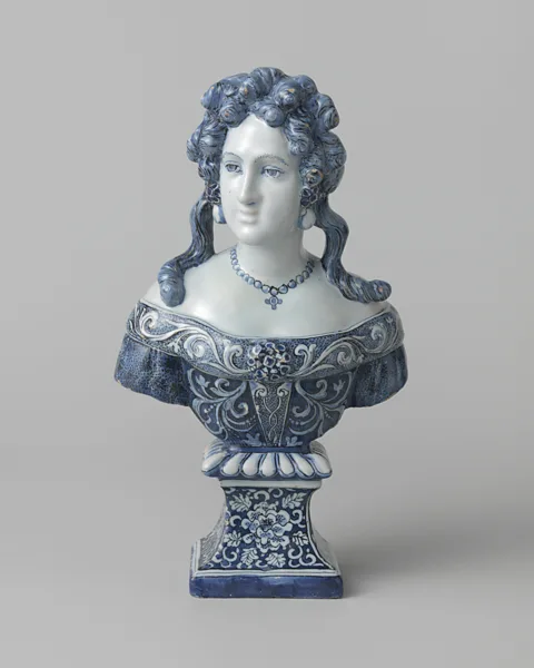Loan from Rijksmuseum A 17th-Century bust of Queen Mary ll, who did much to popularise Delftware (Credit: Loan from Rijksmuseum)