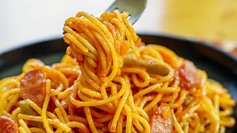 Wako Megumi/Getty Images Some believe that Japanese Napolitan is derived from the French take on Neapolitan pasta (Credit: Wako Megumi/Getty Images)