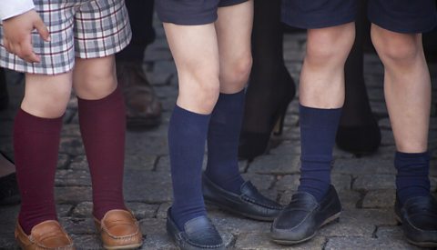 Students on their school uniform