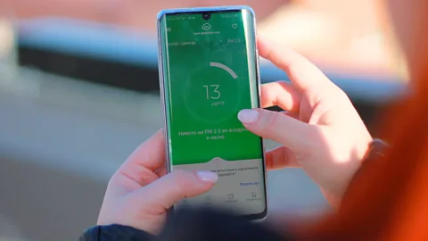 Jessica Bateman The Aircare app has brought air pollution up the agenda for many people in Skopje who weren't aware of the scale of the problem (Credit: Jessica Bateman)