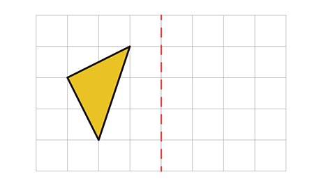 A triangle beside a mirror line