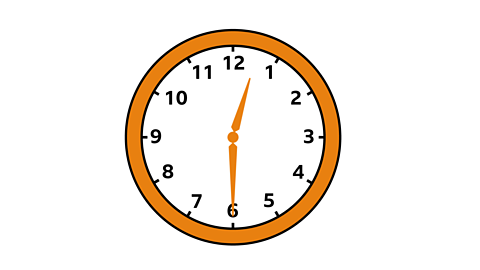 Clock showing half past twelve