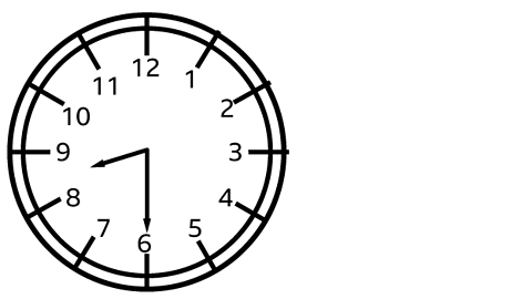 A clock showing the time half past 8.