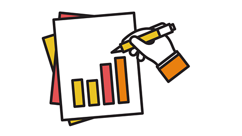 Illustration of a hand drawing a bar chart