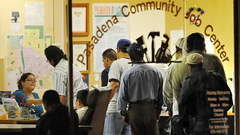 Getty Images The Covid-19 pandemic has caused a spike in global job losses, including in the US where unemployment leapt from 3.5% in February to 14.7% in April (Credit: Getty Images)