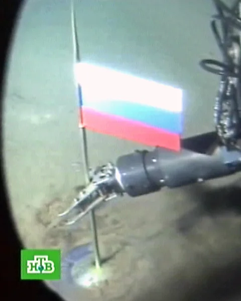 Getty Images In 2007, Russia used a submarine to plant a flag to publicisie its claims to the Arctic region (Credit: Getty Images)