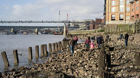 Louis Berk/Alamy Mudlarks are making an important contribution to the study of London's history, finding everything from woolly mammoth teeth to Tudor rings (Credit: Louis Berk/Alamy)