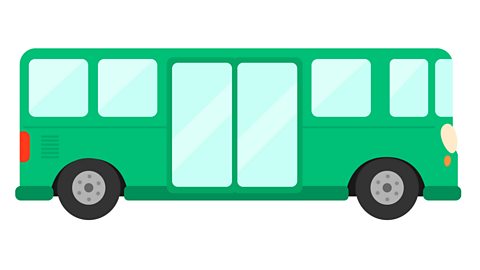 A green bus.