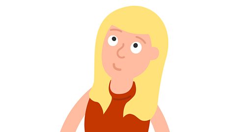 A woman with long, blonde hair.
