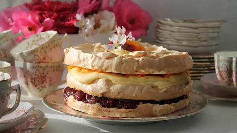 Annabelle Utrecht The Spanische Windtorte was an 18th-Century Austrian dessert consisting of meringue, whipped cream and fruit (Credit: Annabelle Utrecht)