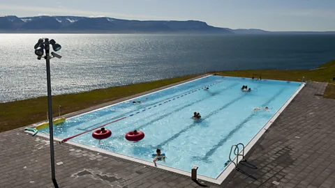 Feifei Cui-Paoluzzo/Getty Images The pool at Hofsós, a small fishing village in the northern part of Iceland, has magnificent views towards the ocean (Credit: Feifei Cui-Paoluzzo/Getty Images)