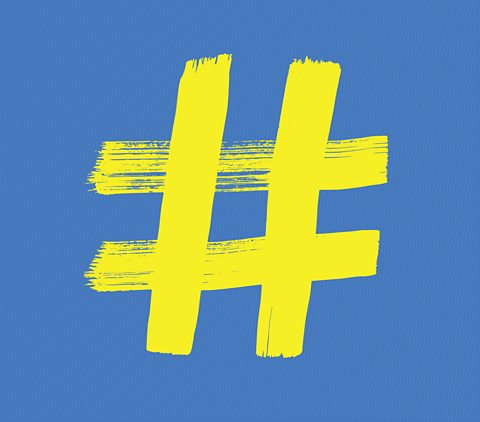 Painted hashtag symbol