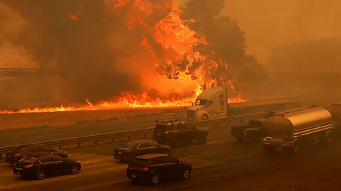 Reuters Wildfires in California have quickly spread to threaten homes and vehicles after they were sparked by lightning strikes (Credit: Reuters)