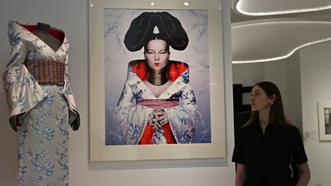 Alamy The Alexander McQueen outfit that Björk wore on the cover of Homogenic is currently on display in a show about the kimono at London’s Victoria and Albert Museum (Credit: Alamy)