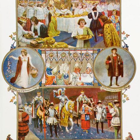 A portrait of the coronation banquet of Henry VIII.