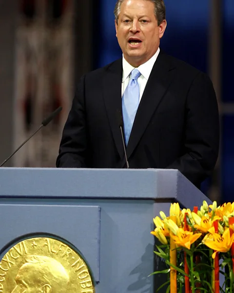 Getty Images Rather than climate activists, the 2007 Nobel Peace Prize went to Al Gore and the IPCC. “A UN organisation and a seasoned politician,” Butera notes (Credit: Getty Images)