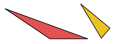 Triangles with different length sides.