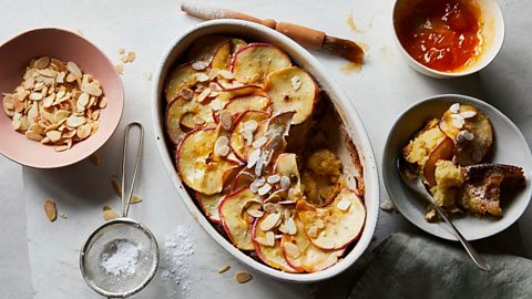 An apple pudding from episode one of Mary Berry’s Simple Comforts.