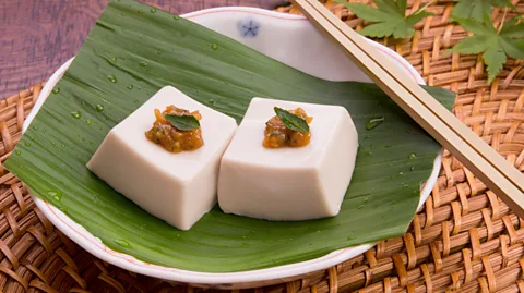 Promo_Link/Getty Images Requiring hours of preparation, goma dofu (sesame tofu) is seen as the essence of shōjin cuisine (Credit: Promo_Link/Getty Images)