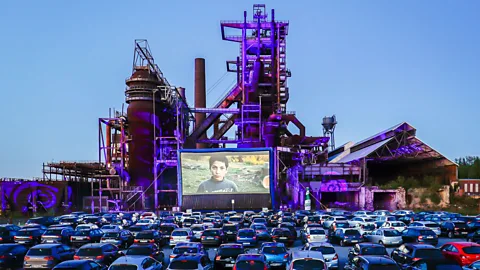 Alamy In 2020, drive-in cinemas have been opened across Germany, including one in front of the former Phoenix-West blast furnace plant in Dortmund-Hörde, Germany