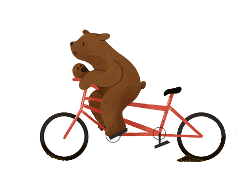 Bear riding a bike