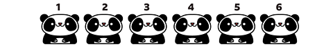 Numbered pandas.