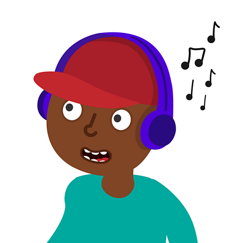 Boy listening to music