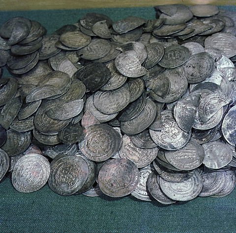 Byzantine and Islamic coins found in a hoard of Viking treasure