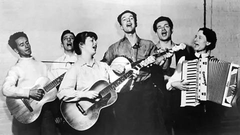 Getty Images Born in Oklahoma in 1912, Woody Guthrie was a natural entertainer who was drawn to the vagabond life (Credit: Getty Images)