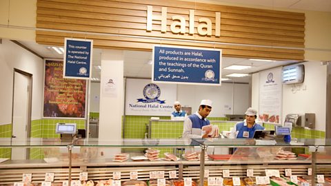 Halal section of a supermarket