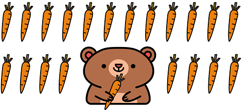 A bear with 21 carrots