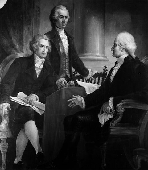 George Washington. Thomas Jefferson and Alexander Hamilton