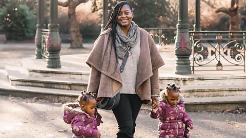 Georgia and her twin daughters.