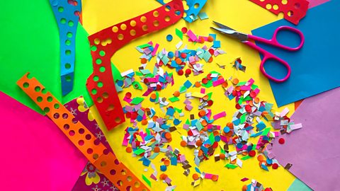 A colourful selection of paper confetti